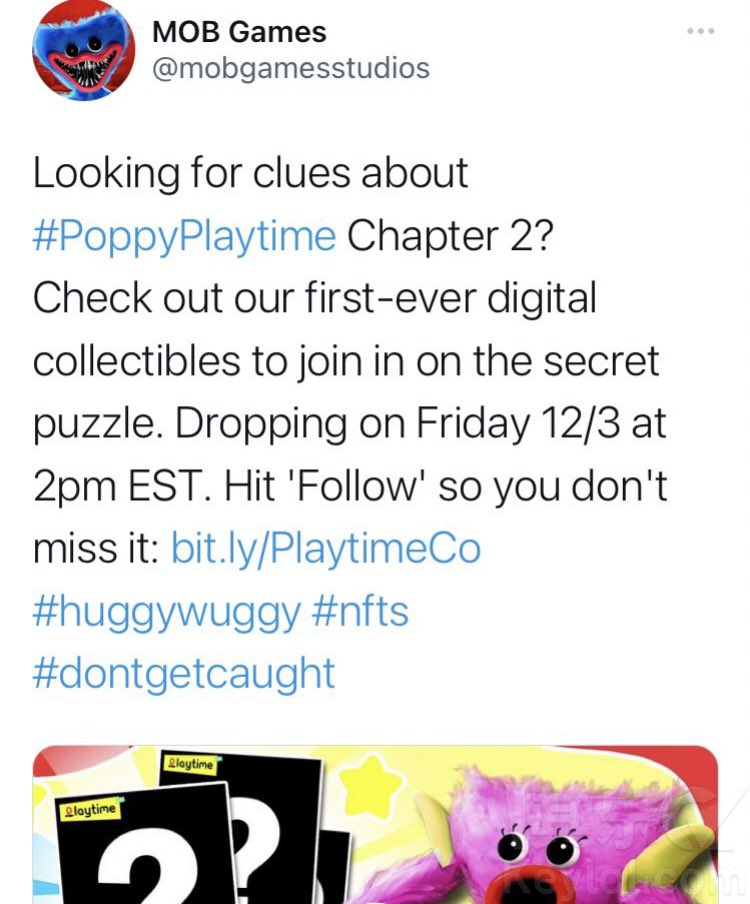 热门恐怖游戏poppyplaytime开发商发行nft为游戏第二章预热