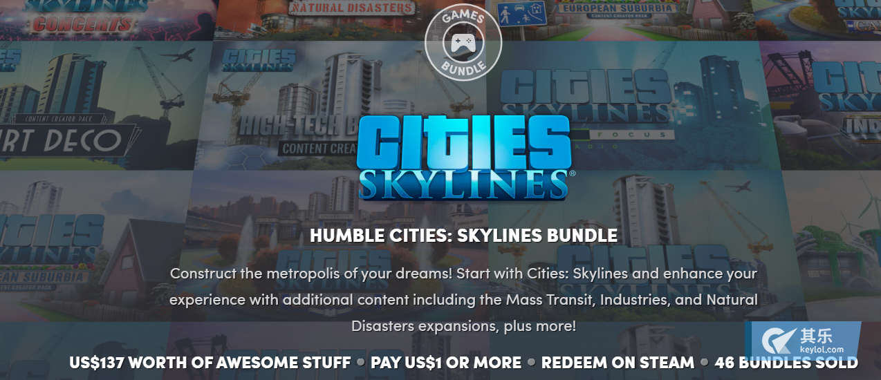 05 27 Humble Cities Skylines Bundle上线 18可获得全部内容 慈善包 其乐keylol 驱动正版游戏的引擎